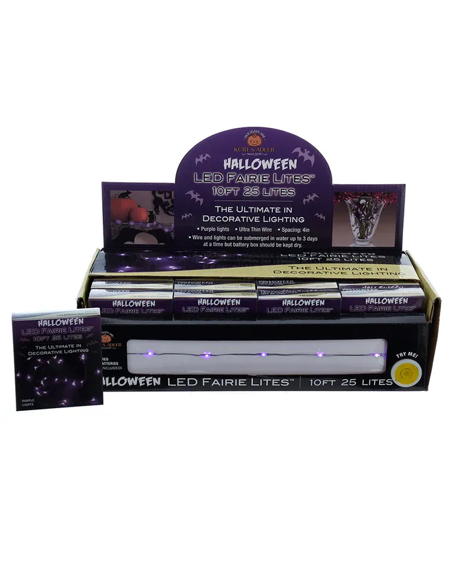 Kurt S. Adler - 8' UL 25-Light Battery-Operated Purple Fairy Lights LED Light Set - Image 2