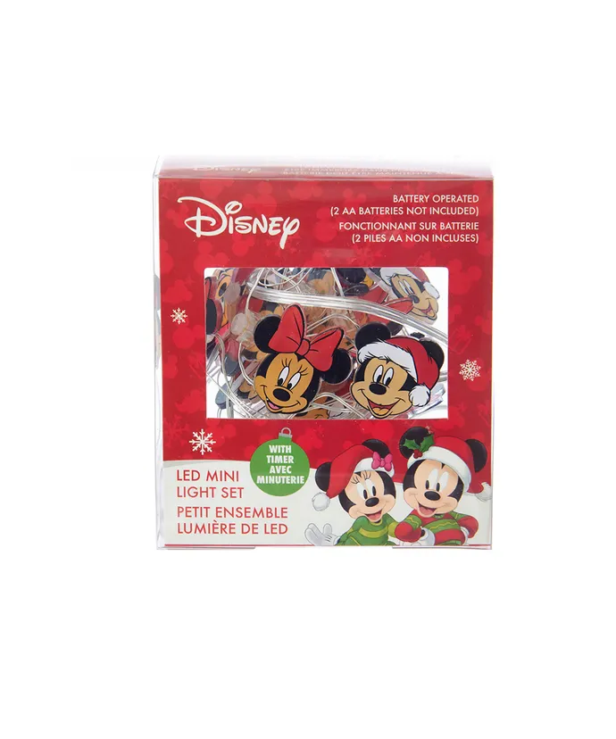Kurt S. Adler - 9' 20-Light Battery-Operated Disney© Mickey and Minnie LED Fairy Light Set - Image 6