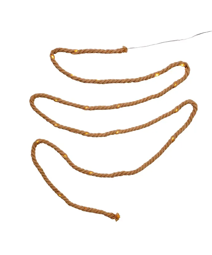 Kurt S. Adler - 9.8' Battery Operated 30-Light Warm White Superbright Fairy LED Brown Rope Light - Image 2