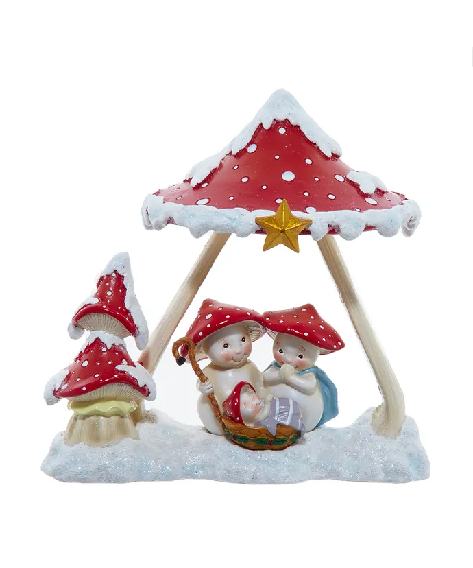 Kurt S. Adler - Merry Little Mushroom Nativity Table Piece