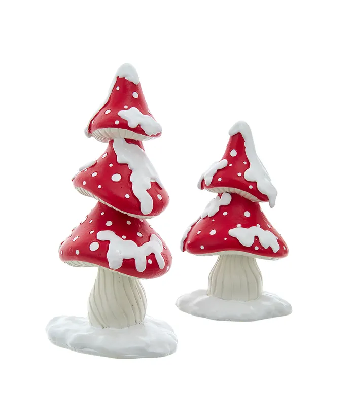 Kurt S. Adler - Merry Little Mushroom Tree Set, 2-Pieces
