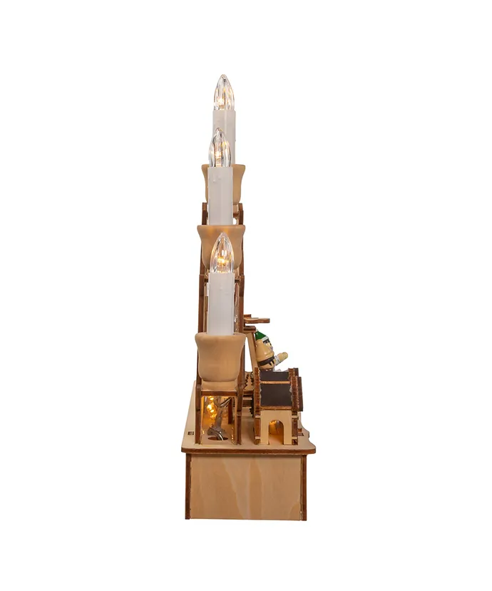 Kurt S. Adler - 10.25" Wooden LED Light-Up Musical/Motion Christmas Village