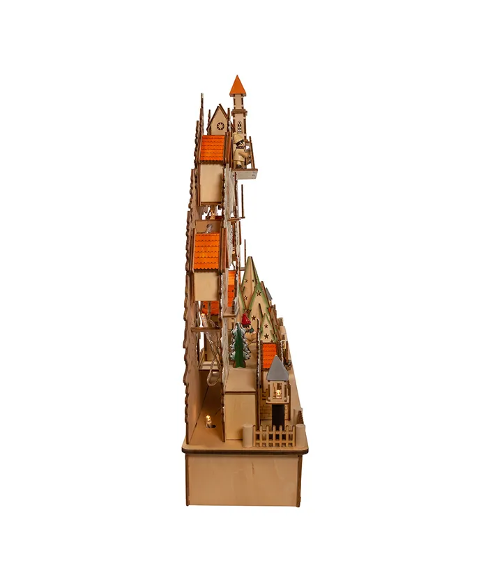 Kurt S. Adler - 18.5" Wooden LED Light-Up Musical/Motion Christmas Village