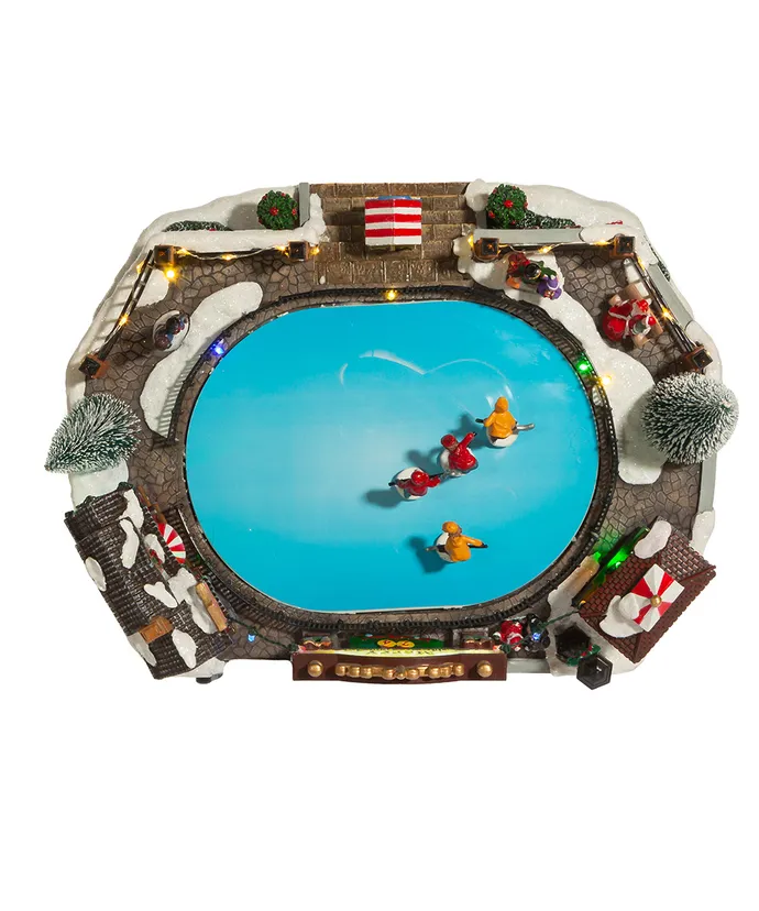 Kurt S. Adler - 6.5" LED Musical Ice Hockey Rink Table Piece
