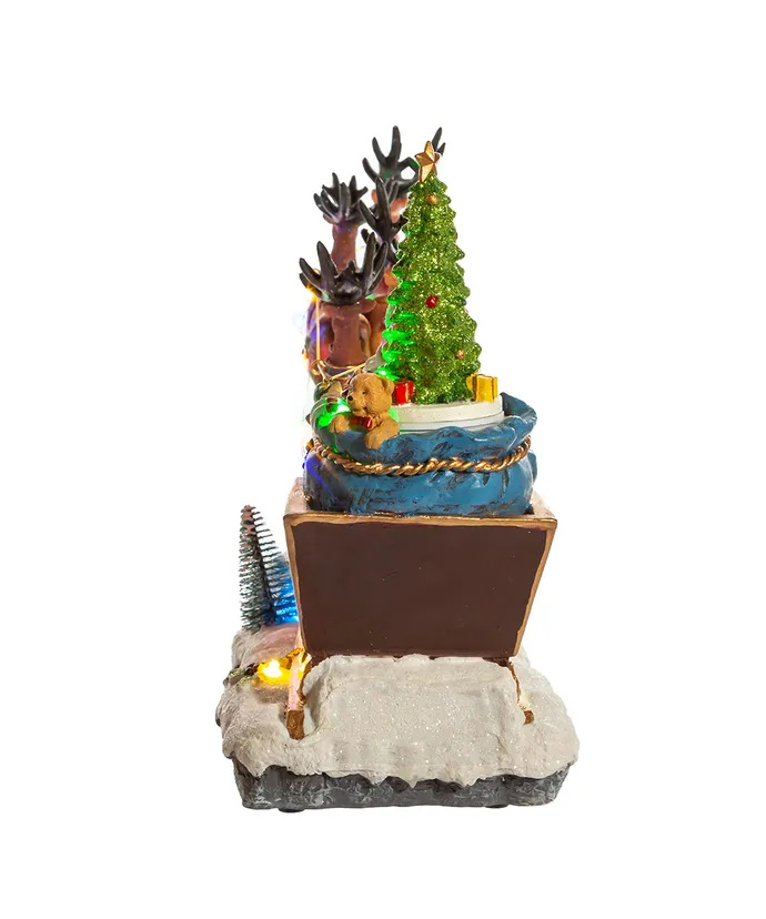 Kurt S. Adler - 8.7" Battery-Operated LED Musical Santa and Sleigh Table Piece