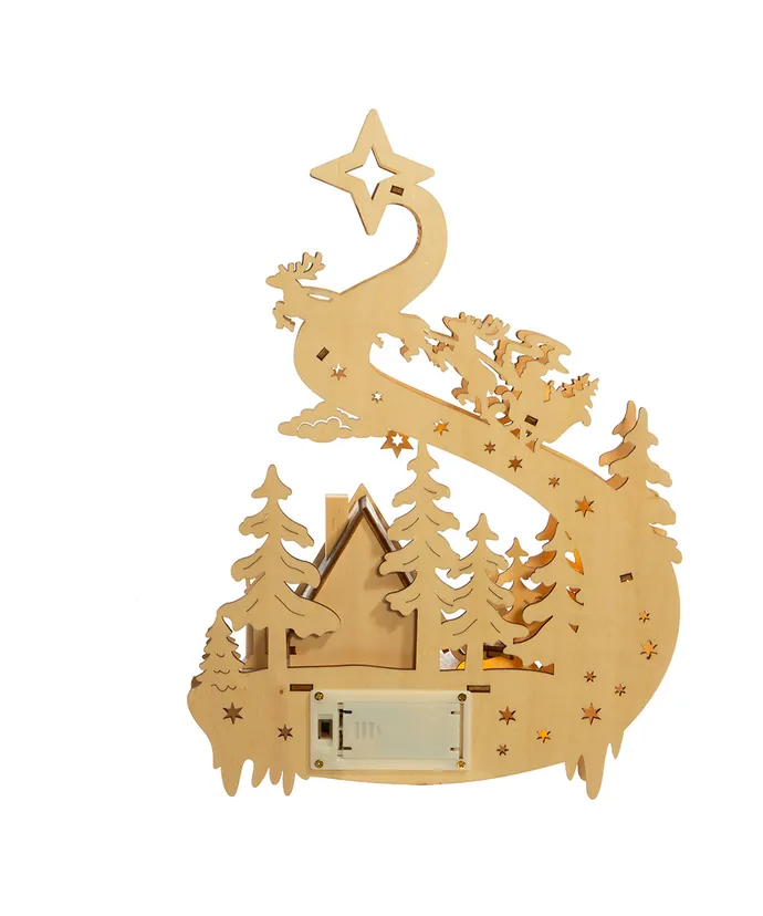 Kurt S. Adler - Battery-Operated Light-Up LED Christmas Village With Santa