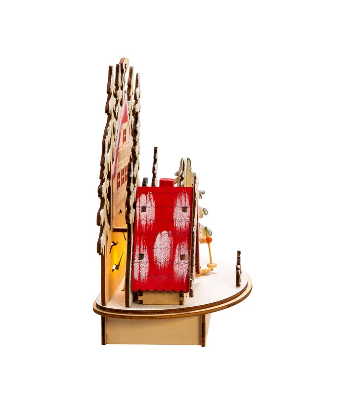 Kurt S. Adler - Battery-Operated Light-Up LED Wooden Ski Resort Village