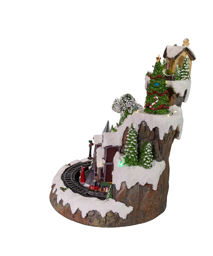 Kurt S. Adler - Battery-Operated Musical LED Mountain Village Table Piece
