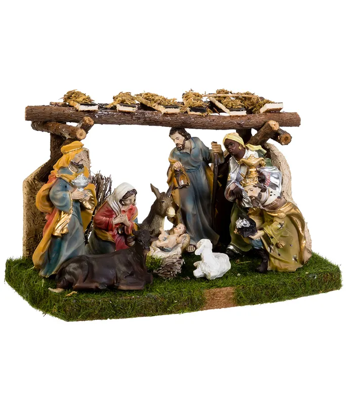 Kurt S. Adler - Nativity Set With Stable, 10-Piece Set