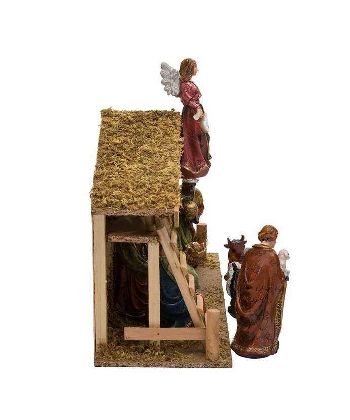 Kurt S. Adler - Nativity Set With Wooden Stable, 12-Piece Set