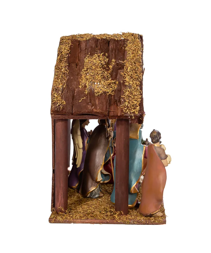 Kurt S. Adler - Nativity Set With Wooden Stable, 8-Pieces