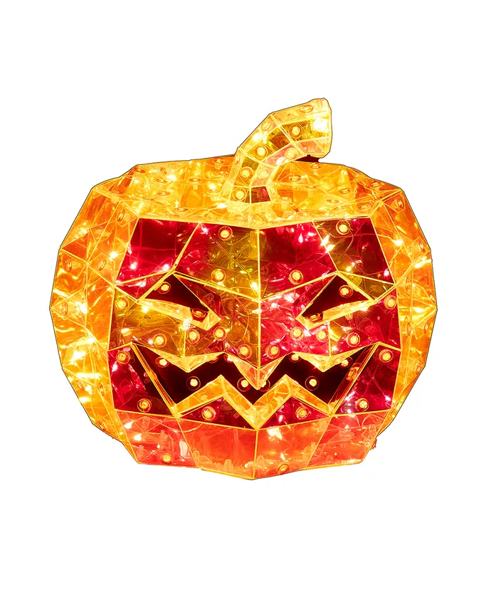 Lighted Magical Iridescence Holographic Jack-O-Lantern, Orange