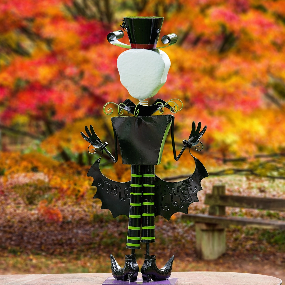 Iron Halloween Skeleton Figurine "Becca" - Image 3