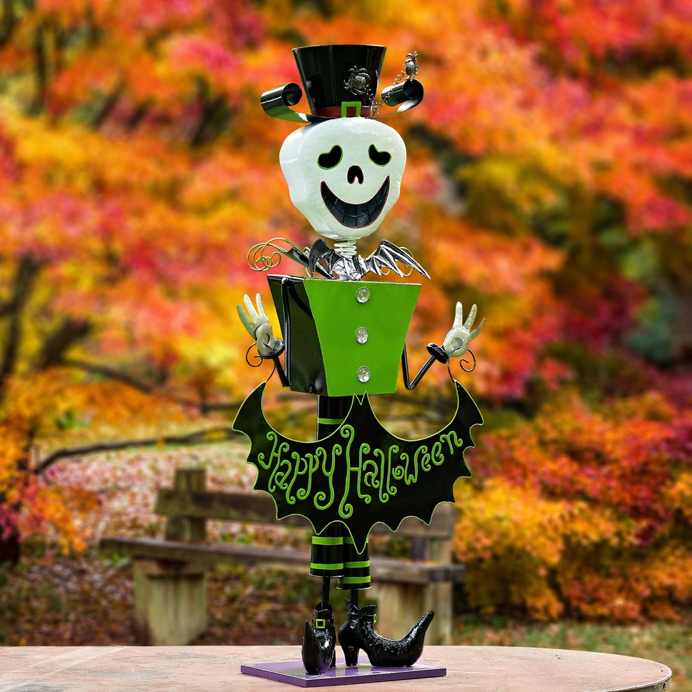 Iron Halloween Skeleton Figurine "Becca" - Image 2