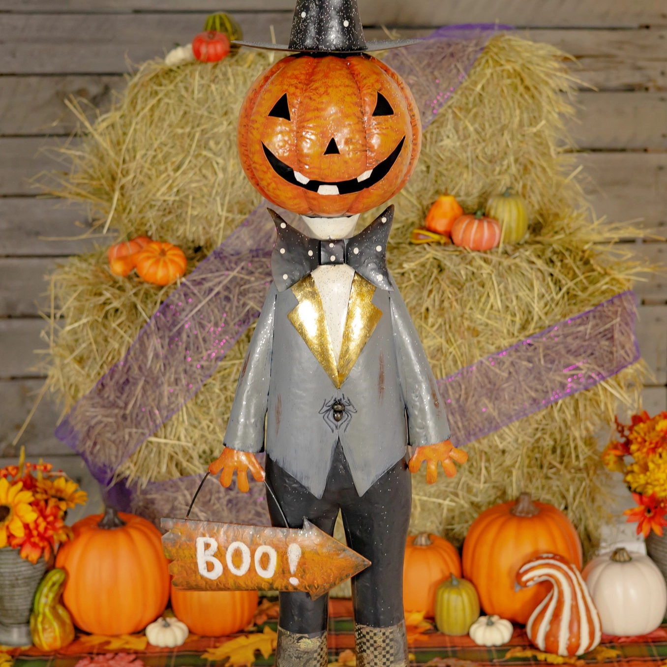 Jack-O-Lantern Gentleman "Jack Arachnid" Halloween Decoration ,  - 56.5" - - Image 5