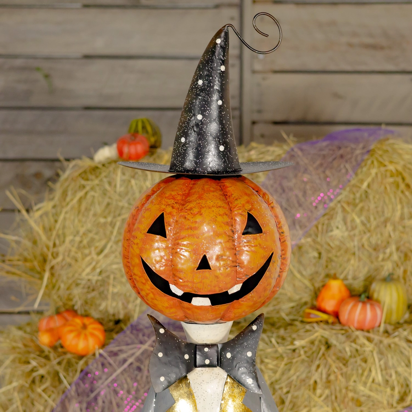 Jack-O-Lantern Gentleman "Jack Arachnid" Halloween Decoration ,  - 56.5" - - Image 4