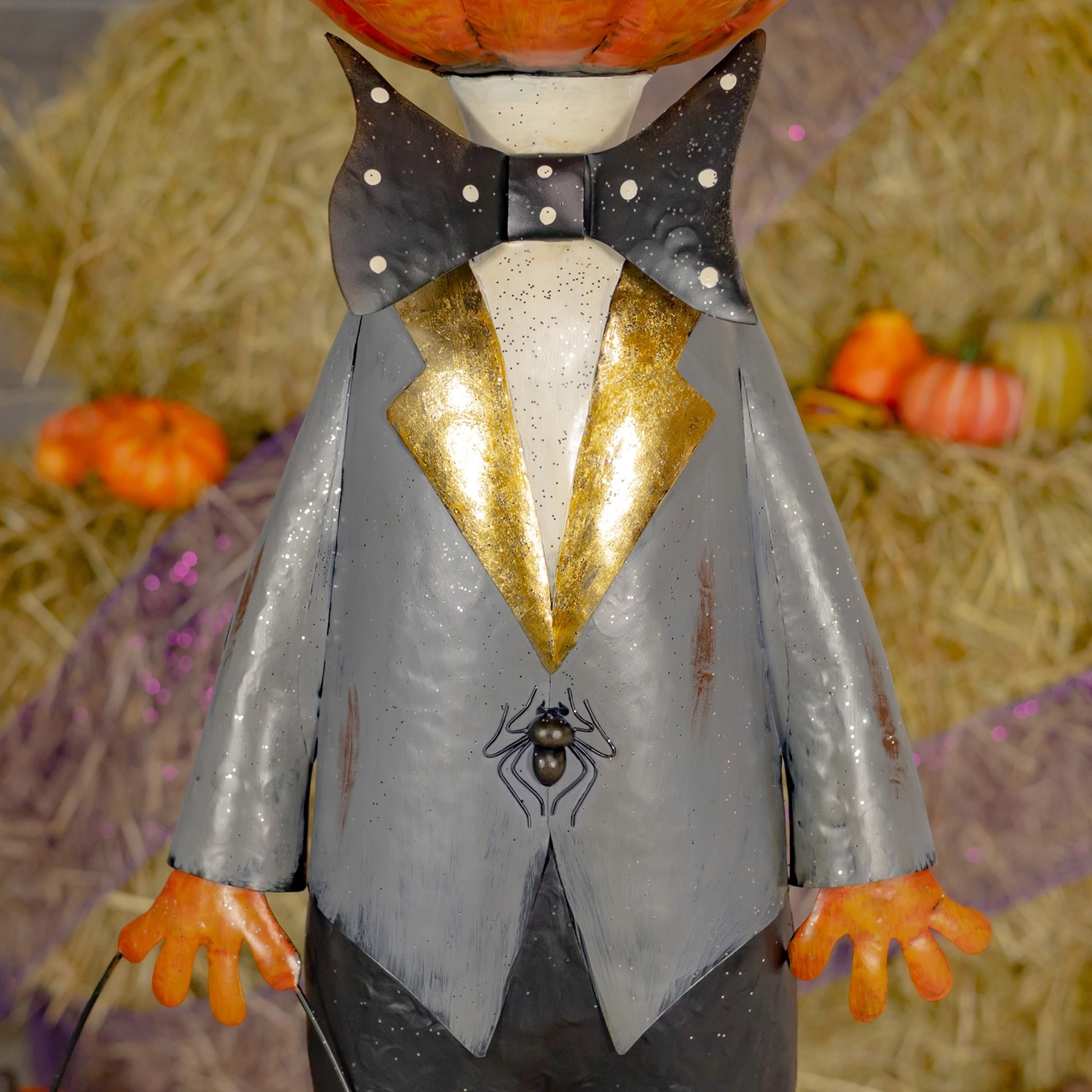 Jack-O-Lantern Gentleman "Jack Arachnid" Halloween Decoration ,  - 56.5" - - Image 3