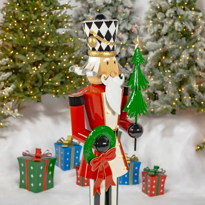 Light-Up Iron Christmas Nutcrackers - 5 Assorted Styles, Multicolored - 5ft Tall - Image 12