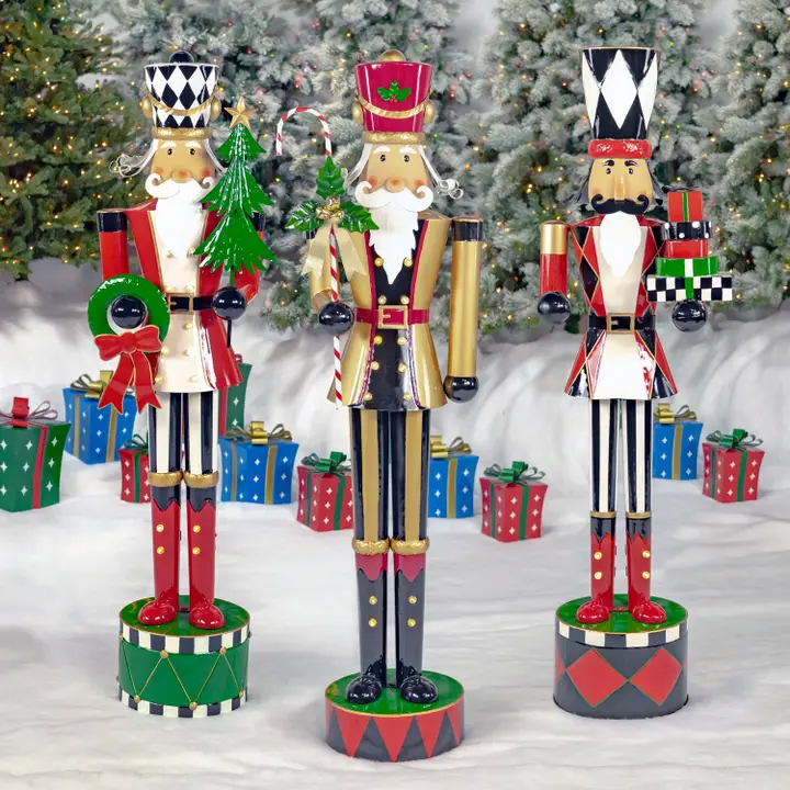 Light-Up Iron Christmas Nutcrackers - 5 Assorted Styles, Multicolored - 5ft Tall - Image 28