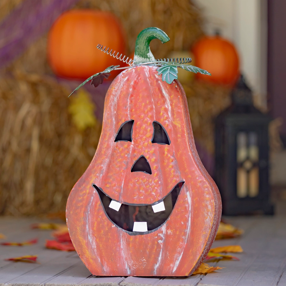 Metal Jack-O-Lantern Decorations - 3 Piece Set - Image 6