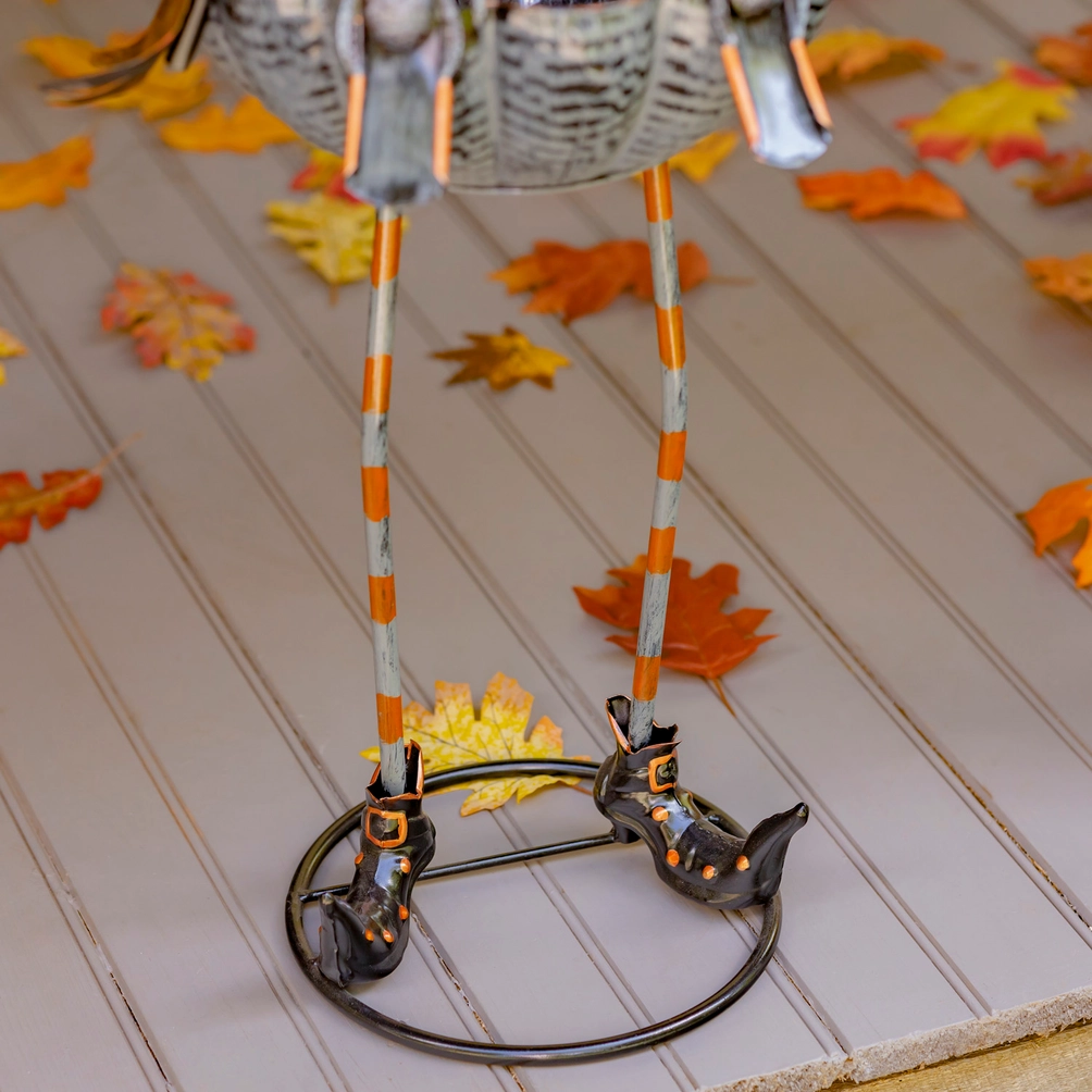Metal Pumpkin Witch Figurine & Candy Holder for Halloween - 4.5' - Image 5