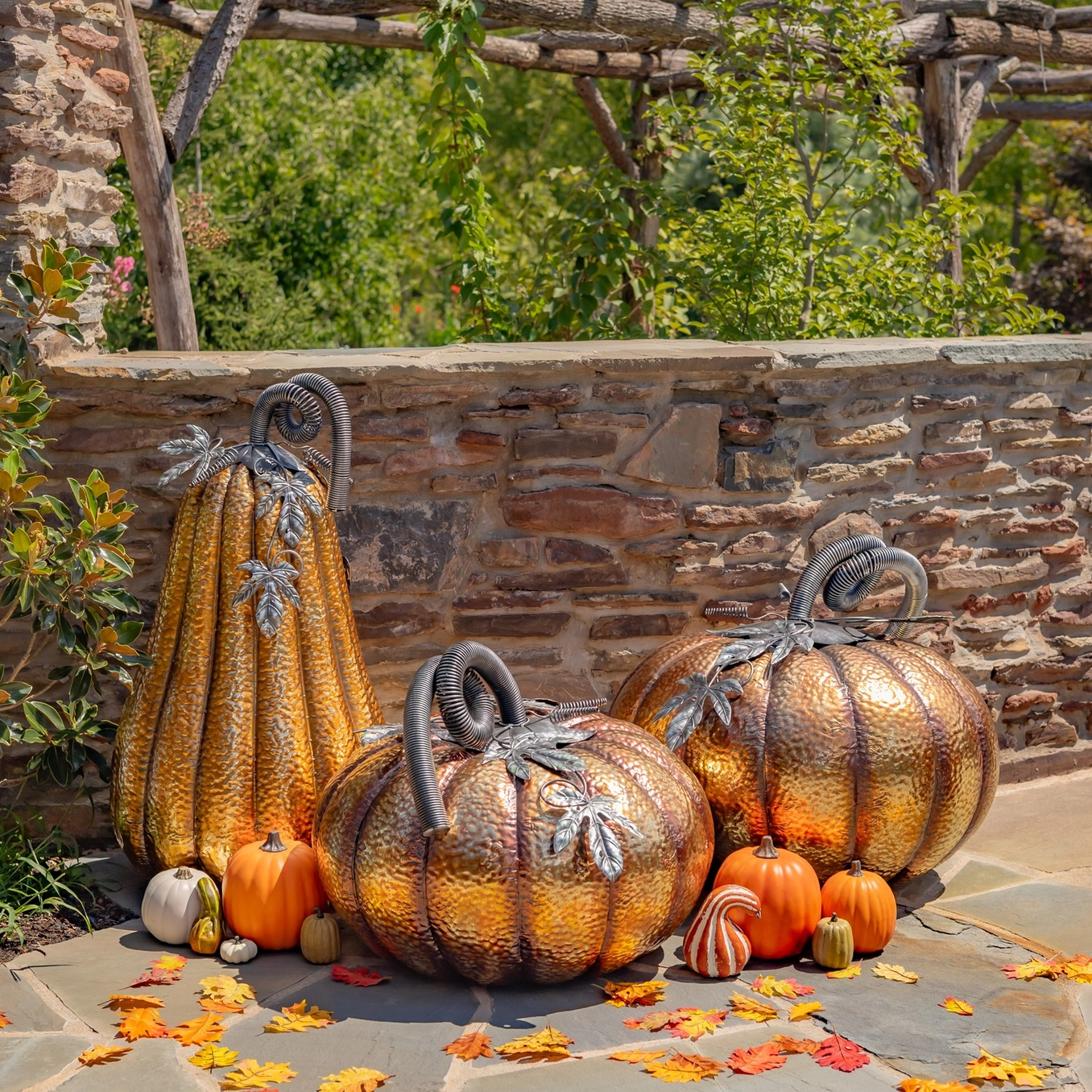 Pumpkin Halloween Decoration Gold-Brushed Iron - Image 8