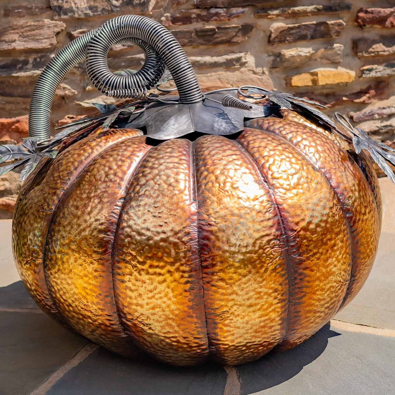 Pumpkin Halloween Decoration Gold-Brushed Iron - Image 3