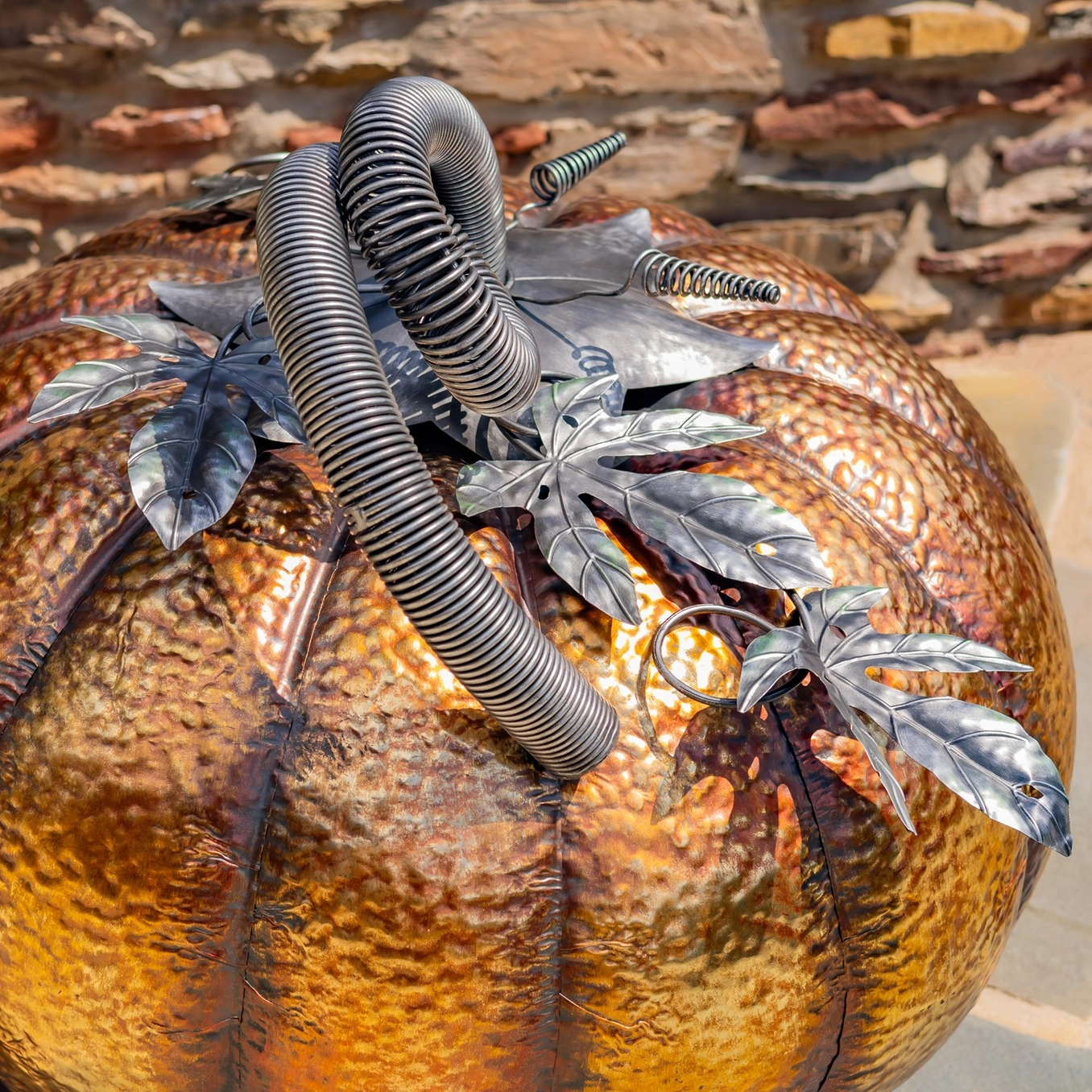 Pumpkin Halloween Decoration Gold-Brushed Iron - Image 4