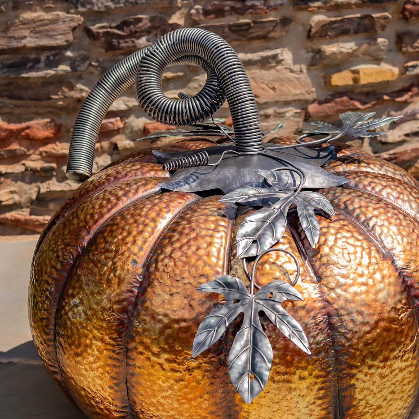 Pumpkin Halloween Decoration Gold-Brushed Iron - Image 5