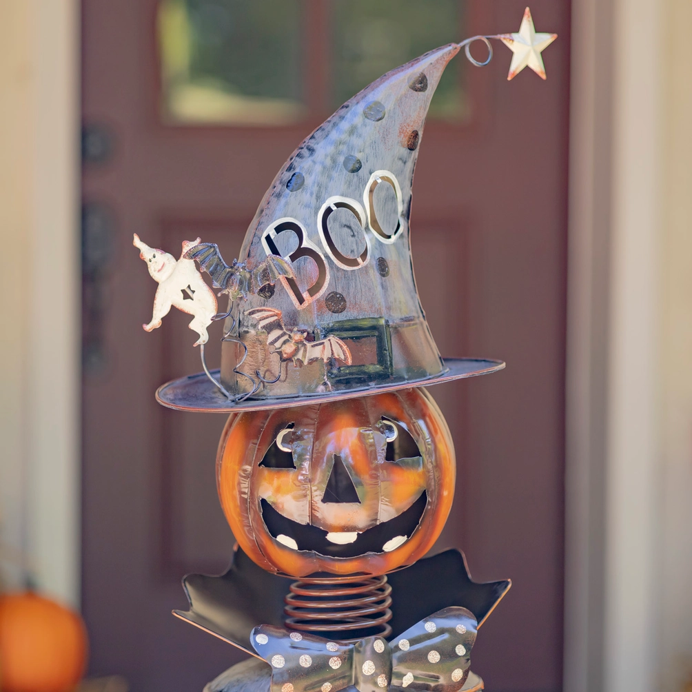 Pumpkin Soldier Decoration & Candy Bowl with Led 55.5" Tall - Image 6