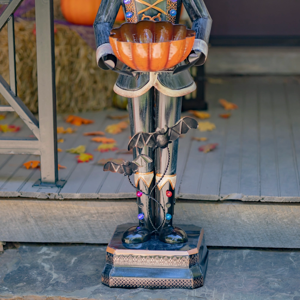 Pumpkin Soldier Decoration & Candy Bowl with Led 55.5" Tall - Image 3