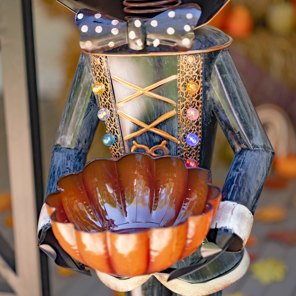 Pumpkin Soldier Decoration & Candy Bowl with Led 55.5" Tall - Image 2