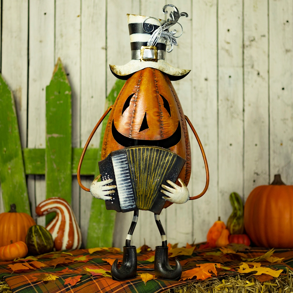 Tall Jack-O-Lantern With Accordion Halloween Decoration, 30.5" Tall