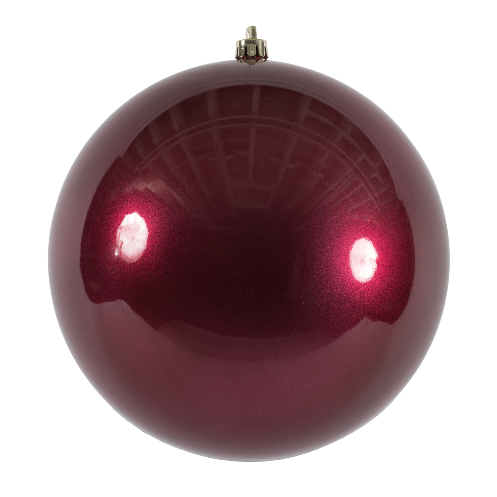 Vickerman - 6 Ball Ornaments, Berry Candy Finish - 4 Inch