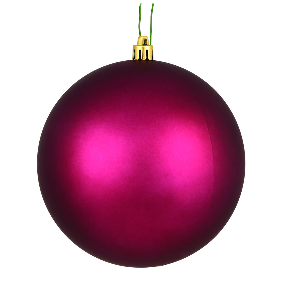 Vickerman - 6 Ball Ornaments, Berry Matte Finish - 4 Inch