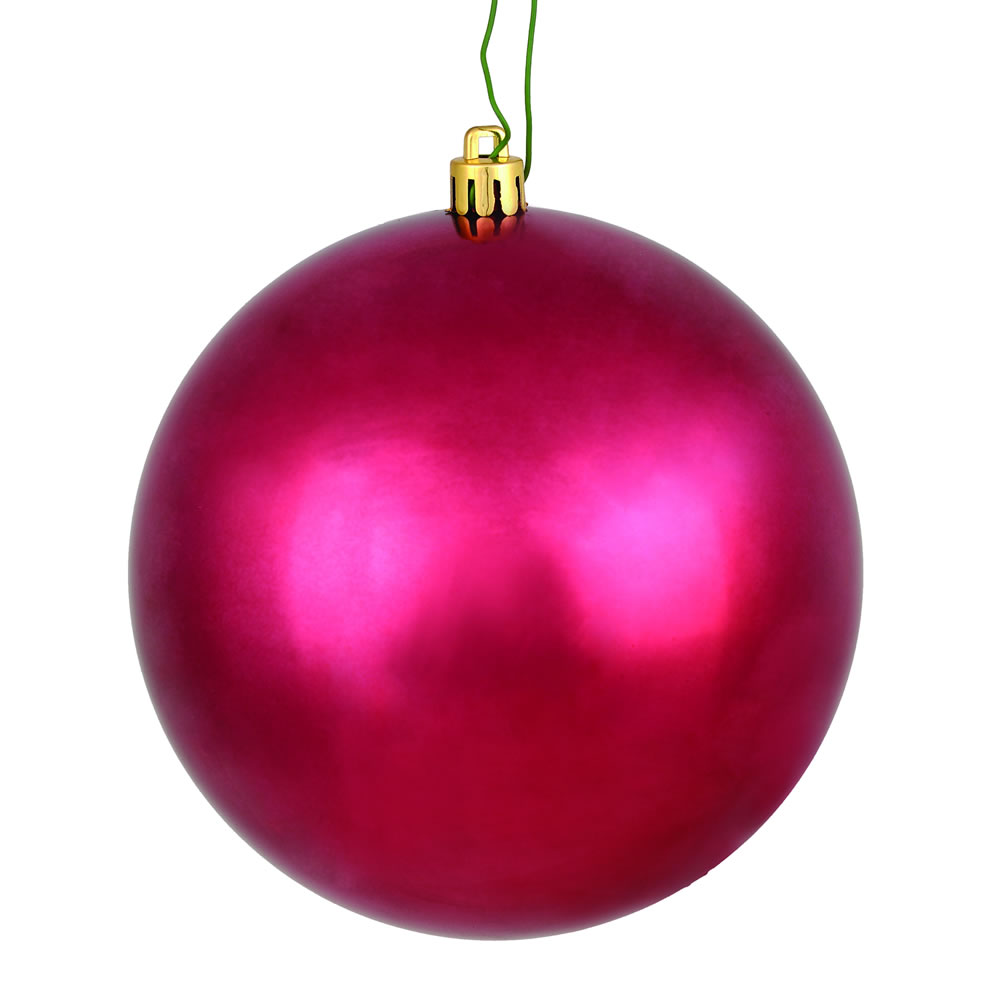 Vickerman - 6 Ball Ornaments, Berry Shiny Finish - 4 Inch