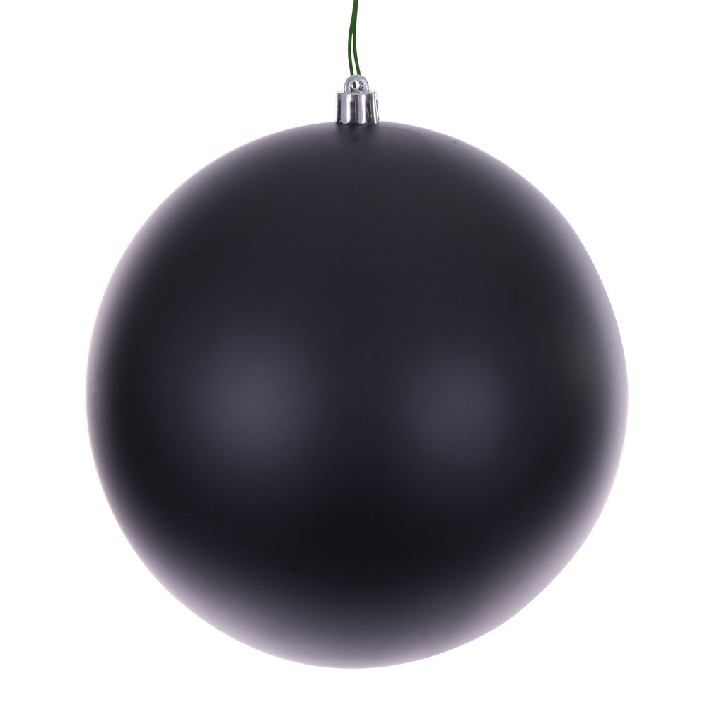 Vickerman - 6 Ball Ornaments, Black Matte Seamless Finish - 6 Inch