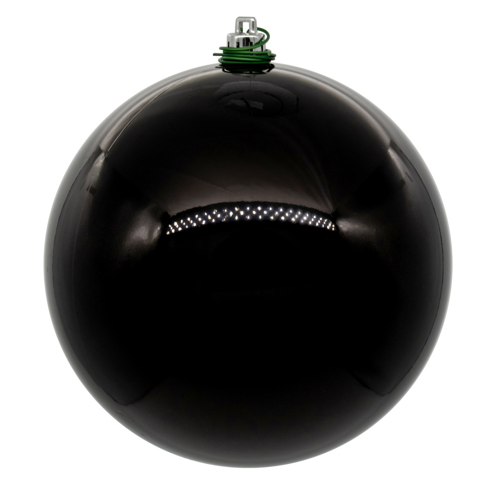 Vickerman - 6 Ball Ornaments, Black Pearl Finish - 4 Inch
