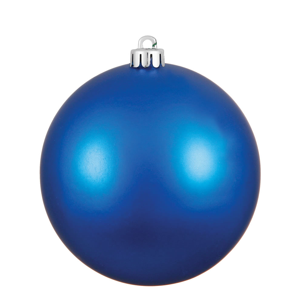 Vickerman - 6 Ball Ornaments, Blue Matte Finish - 4 Inch