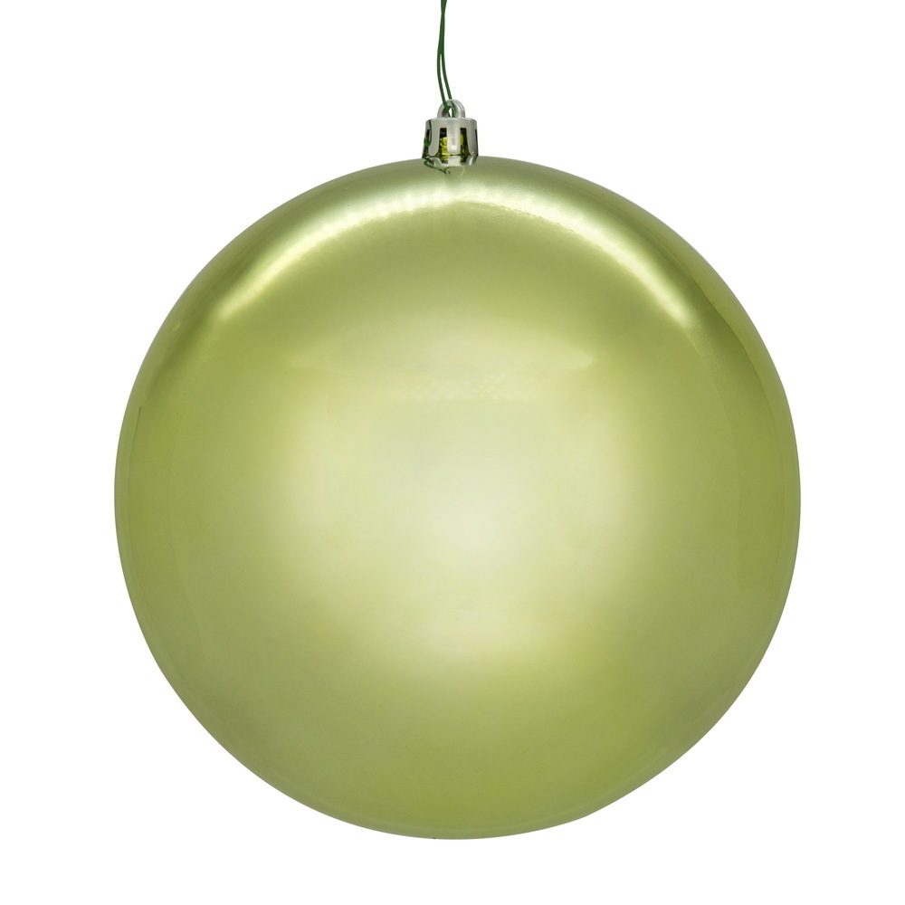 Vickerman - 6 Ball Ornaments, Celadon Shiny Seamless Finish - 6 Inch