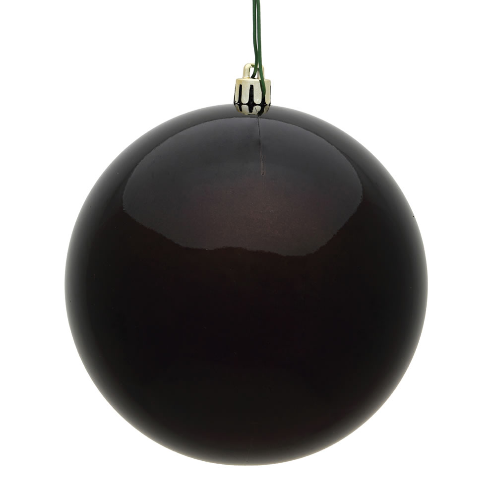 Vickerman - 6 Ball Ornaments, Chocolate Candy Finish - 4 Inch