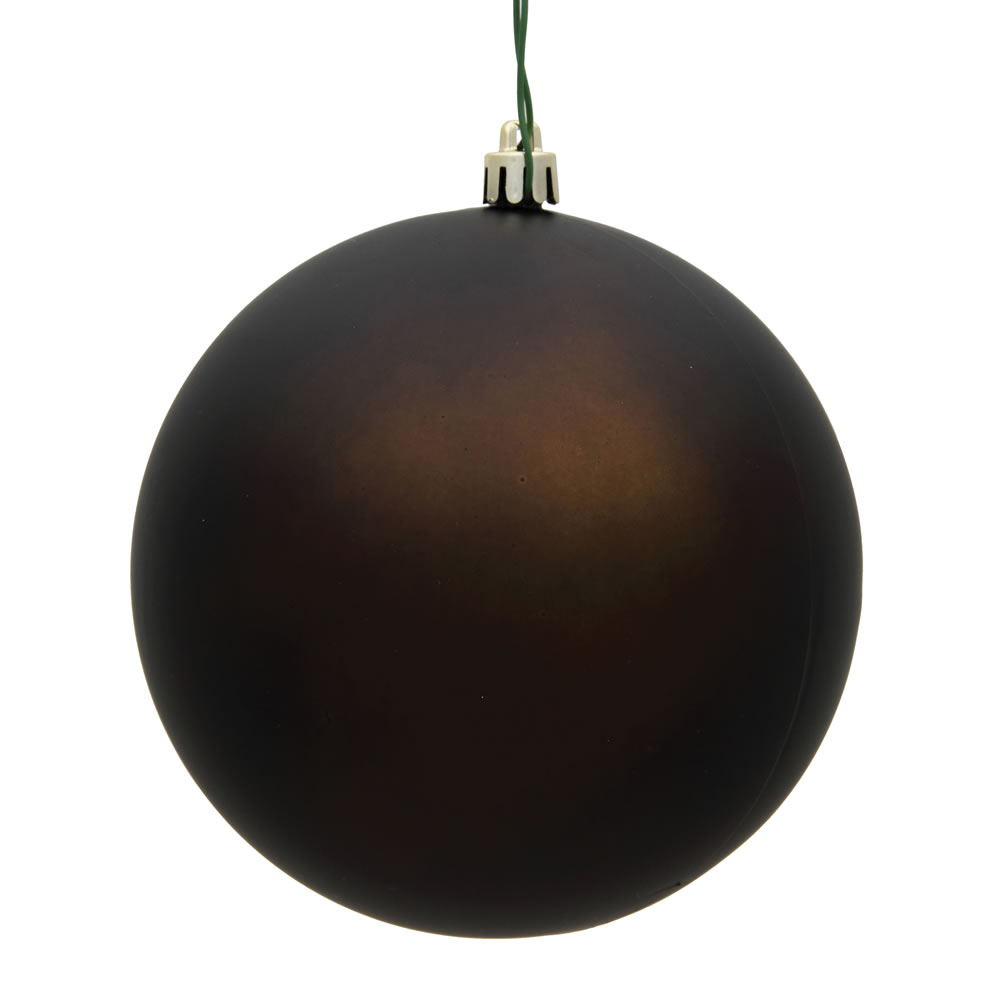 Vickerman - 6 Ball Ornaments, Chocolate Matte Finish - 4.75 Inch