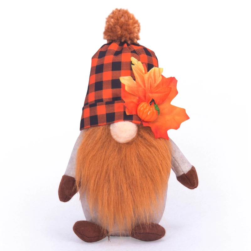 Fall Harvest Gnome Plush Decor with Pumpkin and Maple Leaf - Image 5